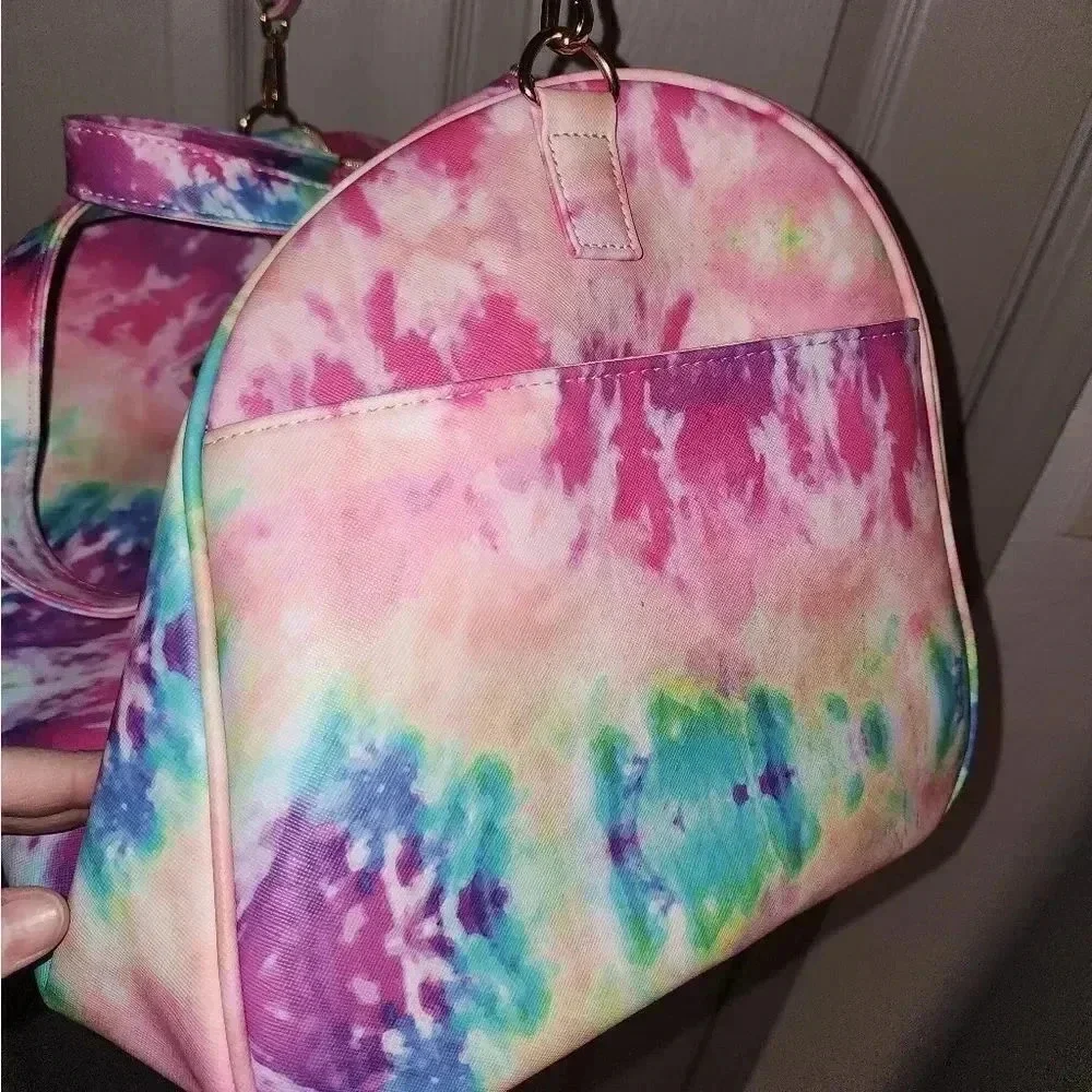 Under One Sky Rainbow Tie Dye Unicorn Face Duffle Bag Child's Kids Carry-on